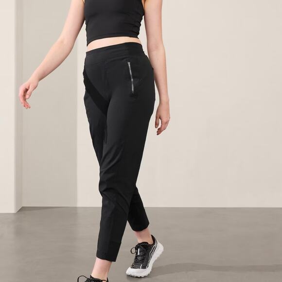 Athleta Trekkie North high rise trousered jogger black sz 18 - Picture 1 of 8